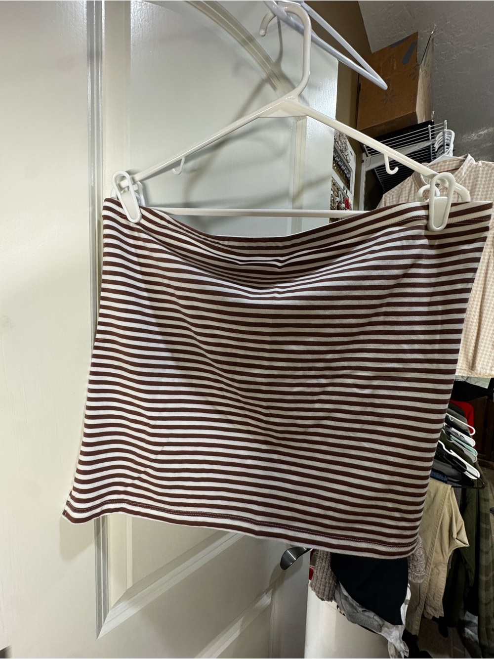 American Eagle Outfitters Brown and White Striped tube top